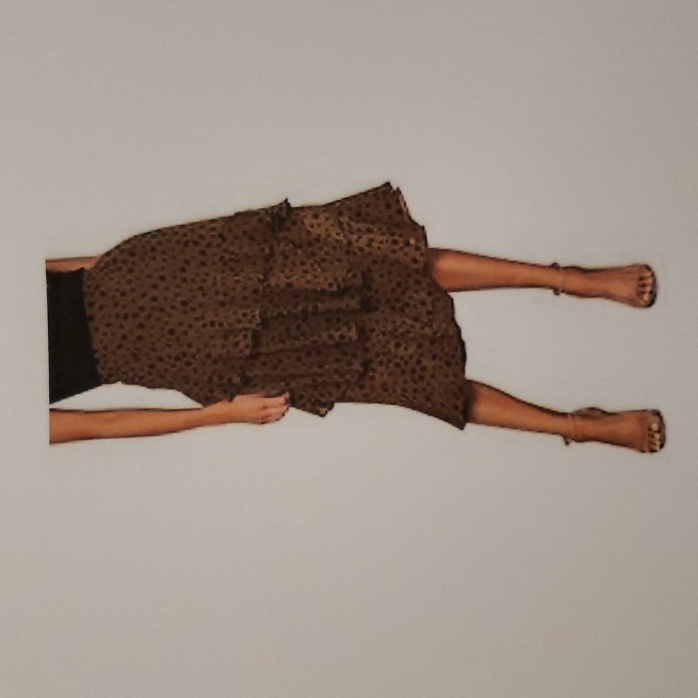 (NWOT) Elastic Leopard Tulle Tiered Ruffle A-Line Skirt (Size: XL)